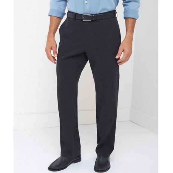 Tommy Bahama St Thomas Silk Flat Front Dress Pants Black 34x32 Casual Elegance - Picture 1 of 8